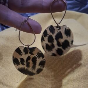 Leopard Print Hoop Earrings
